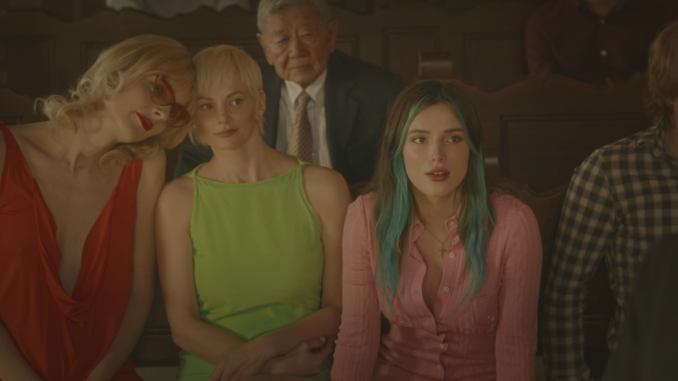A still from the movie 'Habit' starring Bella Thorne, Paris Jackson, Hana Mae Lee, and Gavin Rossdale. Image courtesy of Lionsgate.